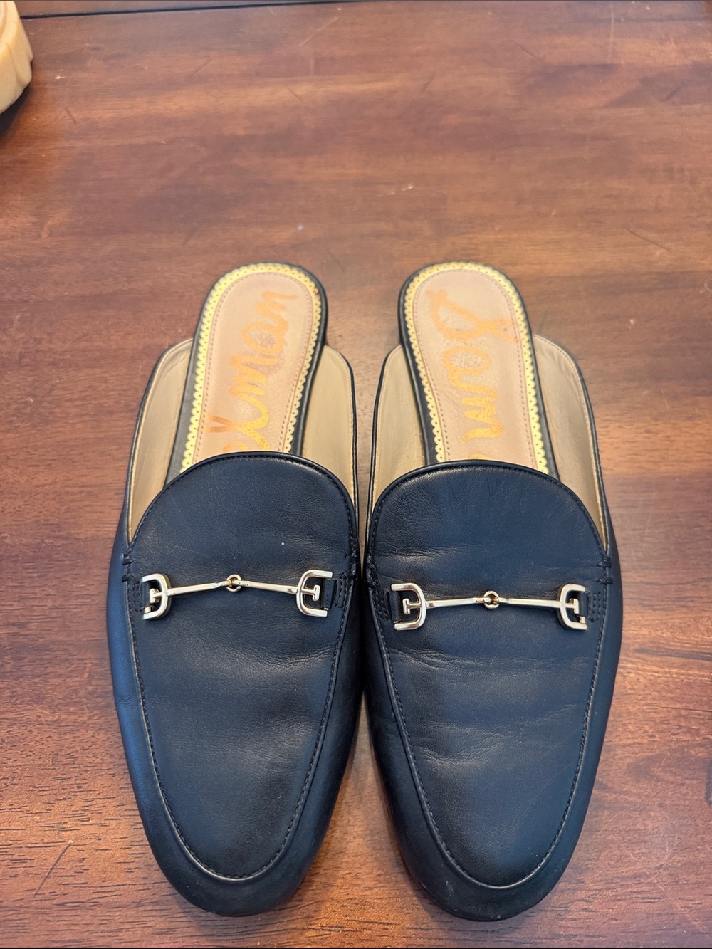 Sam Edelman Black Leather Slip-On Bit Mules